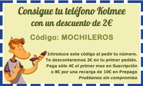 KolmeeCuponMochileros Kolmee, recibe llamadas a buen precio en tu móvil cuando viajes al extranjero