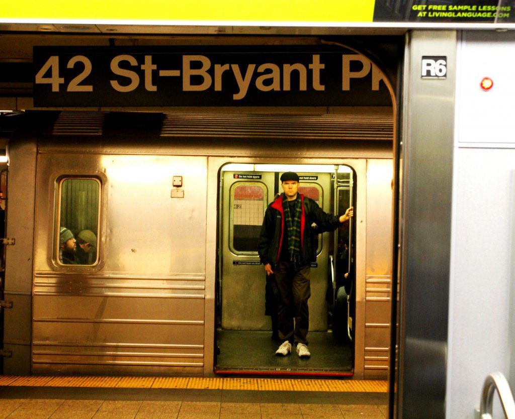 viajero en el metro de Nueva York