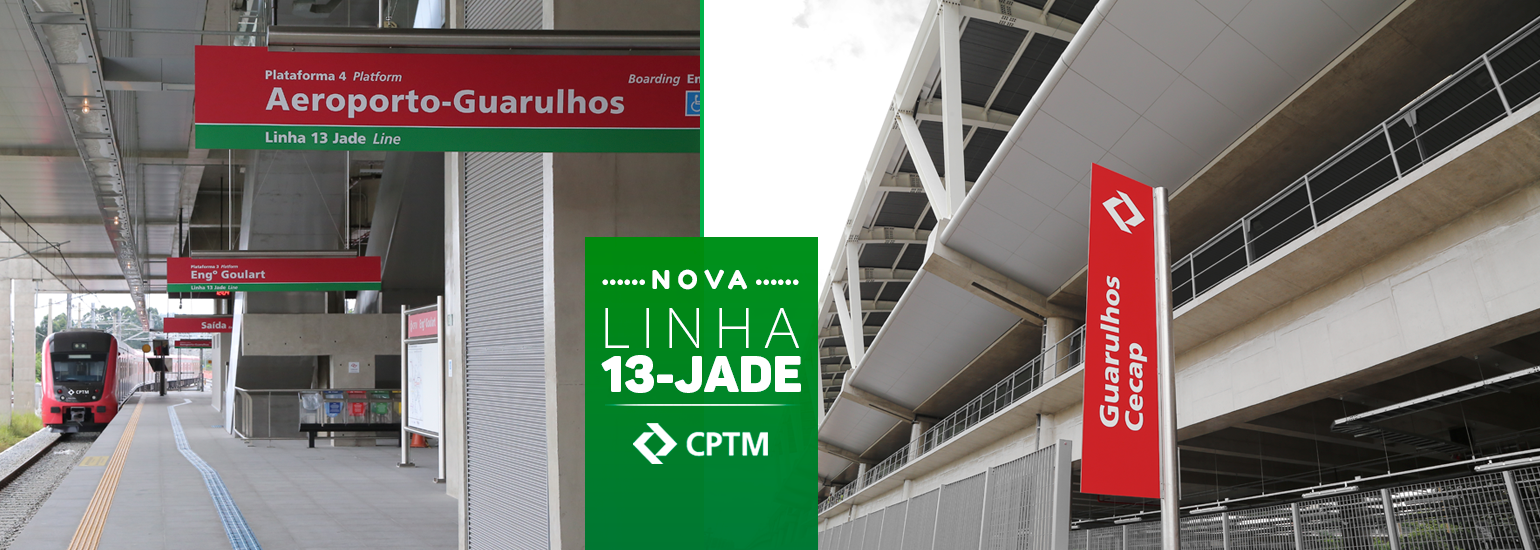 Parada de tren de la Línea 13-Jade del aeropuerto de Sao Paulo
