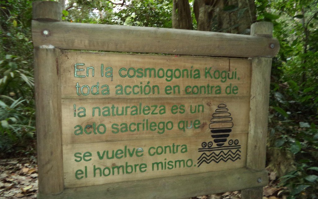 letrero del Parque Nacional Tayrona de Colombia