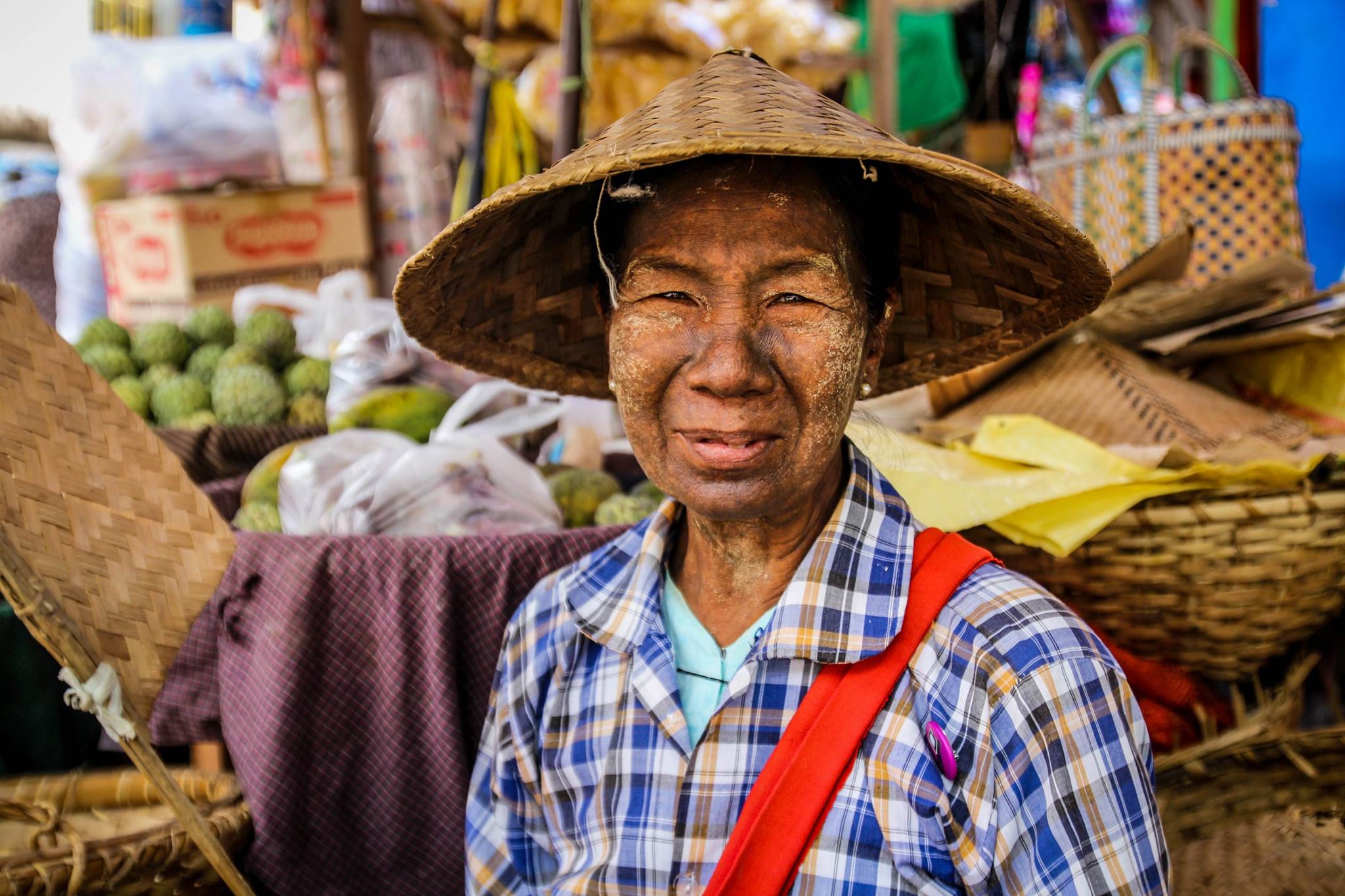 Vendedora de frutas de Myanmar