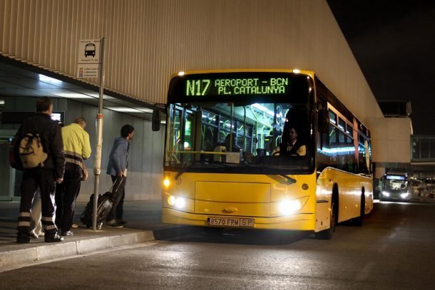 Baixbus N17 Bus nocturno aeropuerto de Barcelona