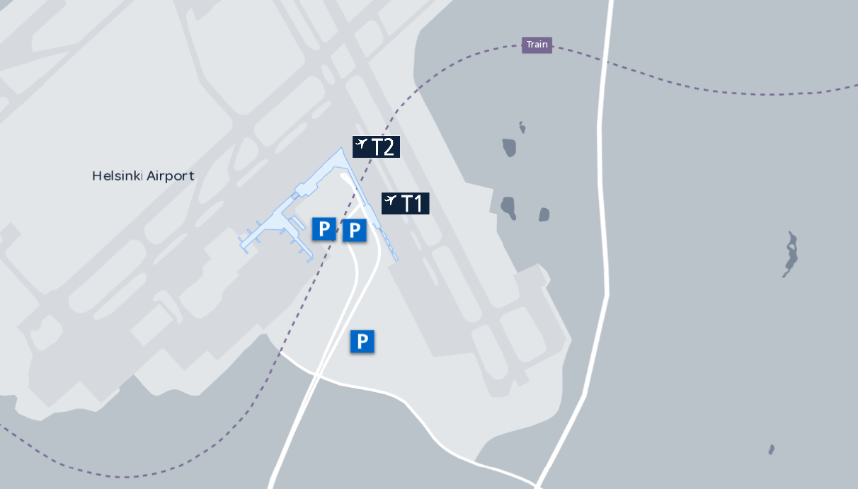 mapa de las terminales del aeropuerto de Helsinki