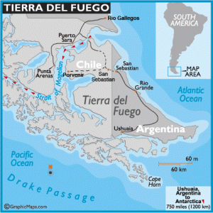 mapa de Tierra del Fuego