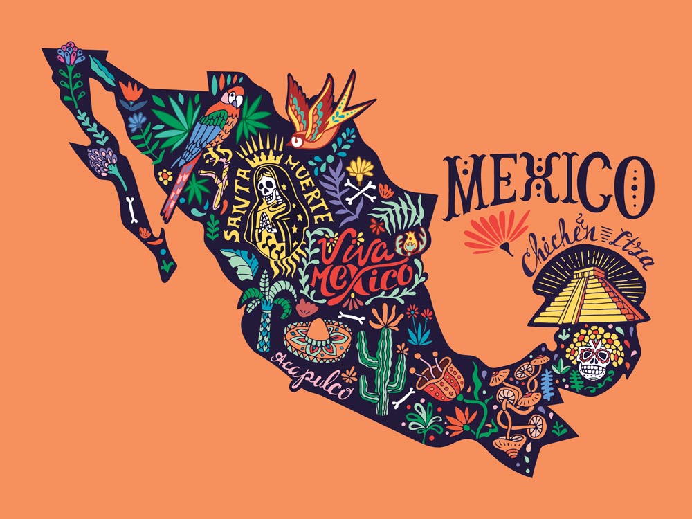 mapa de México: expresiones mexicanas