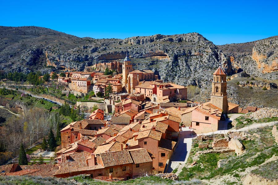 Albarracín, vista panorámica del pueblo medieval de Teruel