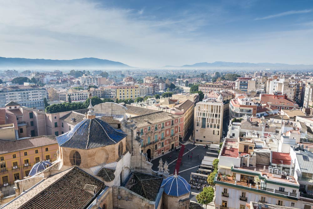 Vista panorámica desde la Iglesia Catedral de Santa María en Murcia