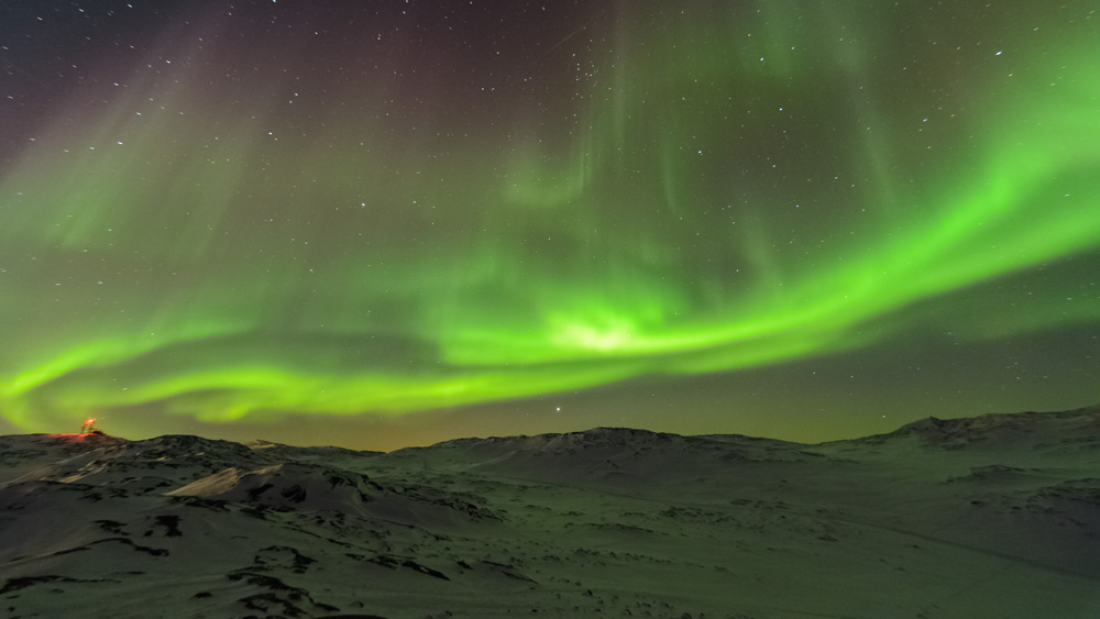Aurora Boreal, Polo norte (Groenlandia)