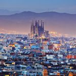 Panorámica de Barcelona nocturna