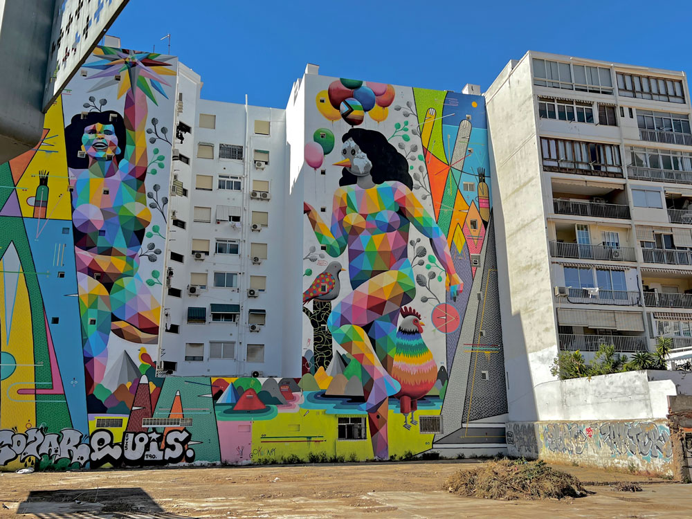 Mural de arte urbano de Okudart