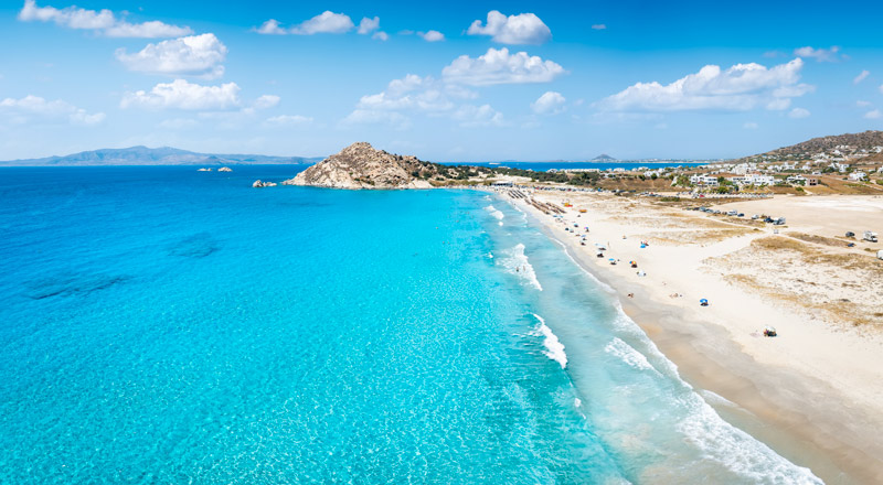 Playa de Mikri Vigla en la isla de Naxos