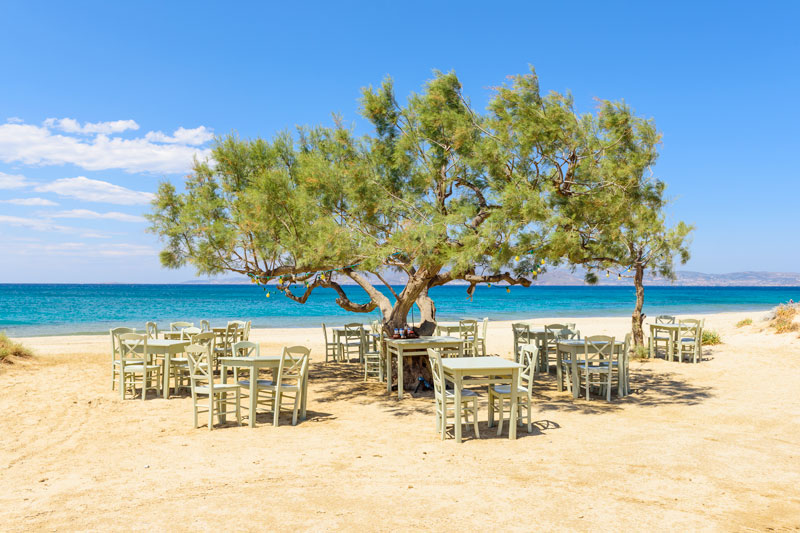 Playa Plaka, una de las playas cerca de Naxos