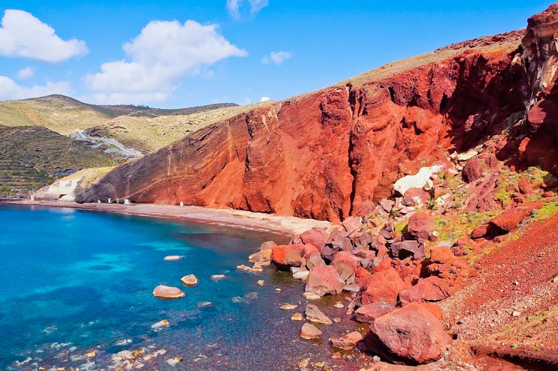 Mejores playas de Grecia: Red Beach en la isla de Santorini