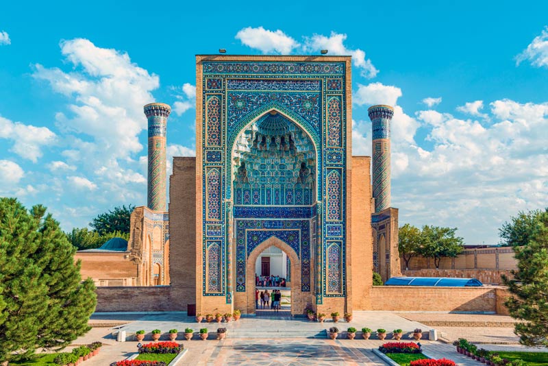 Mausoleo Gur-e-Amir, famoso complejo arquitectónico de Samarcanda en Uzbekistán