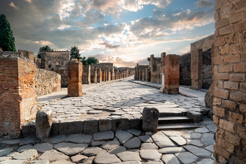 Famosa y antigua ciudad de Pompeya (Scavi di Pompeya) cerca de Nápoles