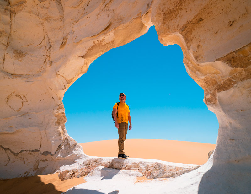 Iosu López en el Desierto Blanco (Egipto)