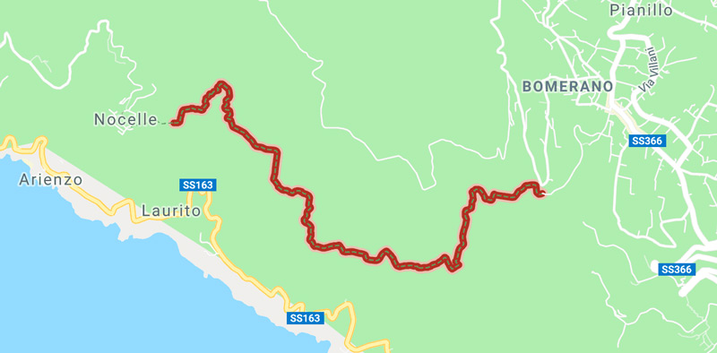 Mapa del Sendero de los Dioses